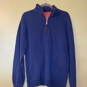 Orvis Men's Blue 3/4 Zip Fleece Pullover Jacket Size Medium M